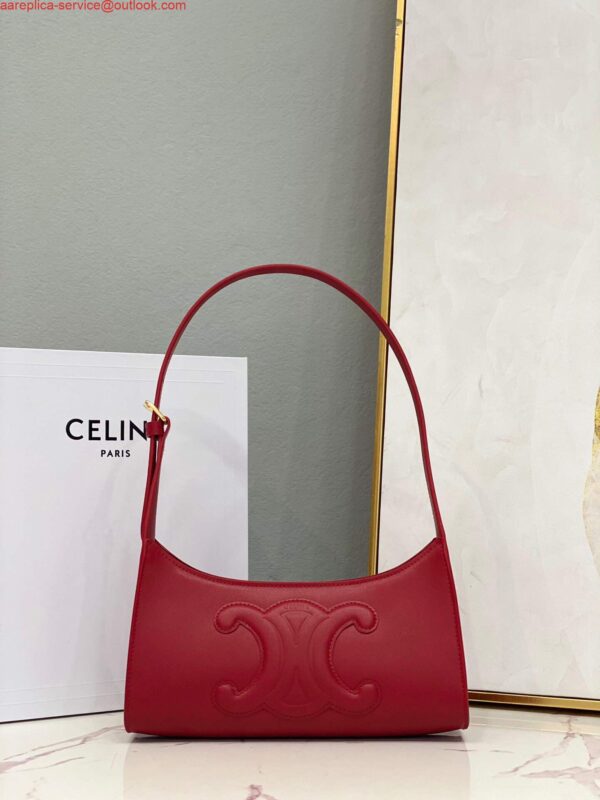 Replica Celine 198153 Shoulder Bag Cuir Triomphe in Smooth Calfskin Red