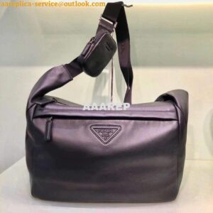 Replica Prada 2VH125 Prada Leather Shoulder Bag Black