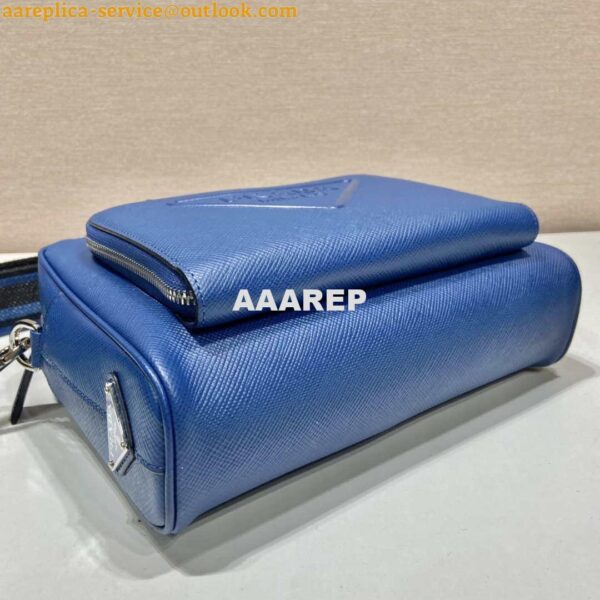 Replica Prada 2VH152 Saffiano leather shoulder bag Blue 7