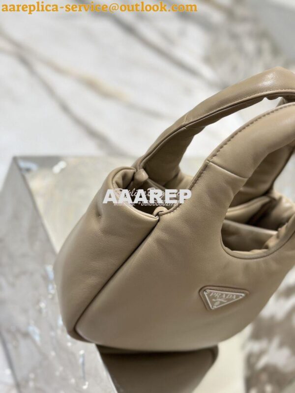 Replica Prada Small Padded Soft Nappa-Leather bag 1BA359 Desert Beige 9