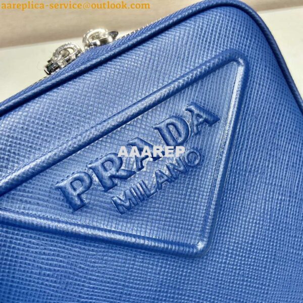 Replica Prada 2VH154 Saffiano leather shoulder bag Blue 5