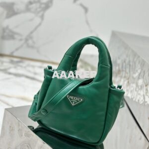 Replica Prada Small Padded Soft Nappa-Leather bag 1BA359 Green