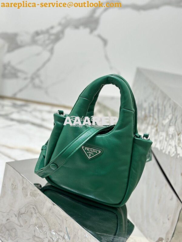 Replica Prada Small Padded Soft Nappa-Leather bag 1BA359 Green 3