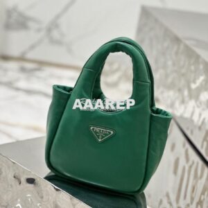 Replica Prada Small Padded Soft Nappa-Leather bag 1BA359 Green 2