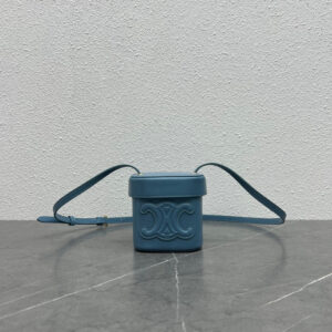 Replica Celine 199263 SMALL BOX cuir triomphe in Smooth Calfskin Blue