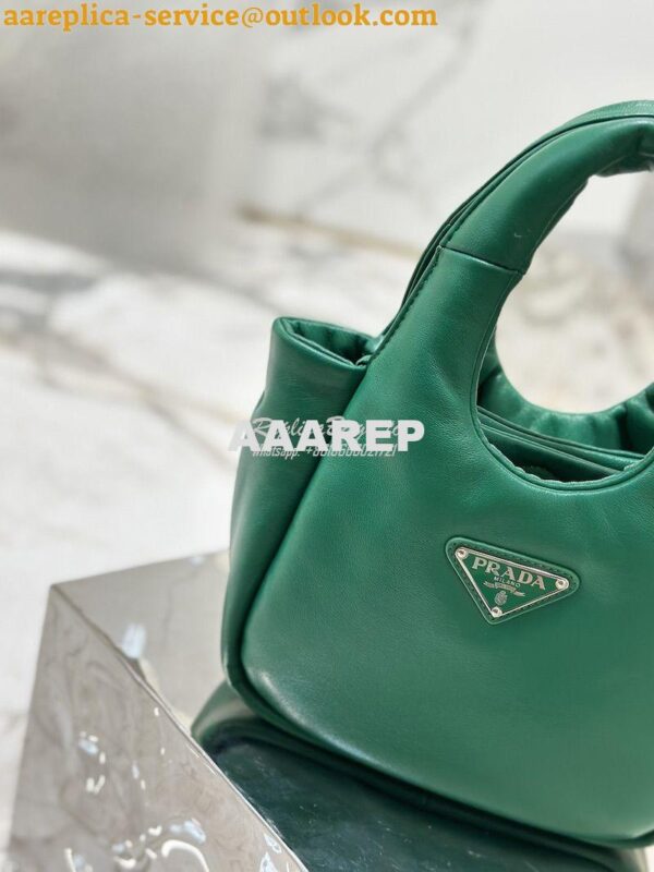 Replica Prada Small Padded Soft Nappa-Leather bag 1BA359 Green 7