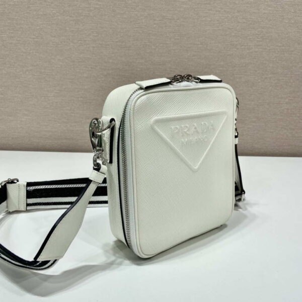 Replica Prada 2VH154 Saffiano leather shoulder bag White 3