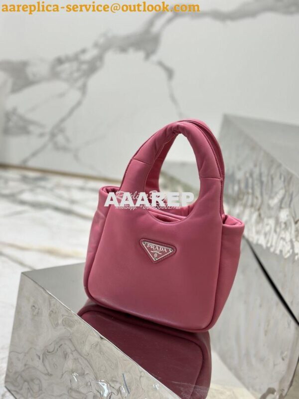 Replica Prada Small Padded Soft Nappa-Leather bag 1BA359 Pink 4