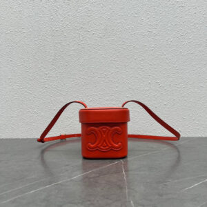 Replica Celine 199263 SMALL BOX cuir triomphe in Smooth Calfskin Orange Red