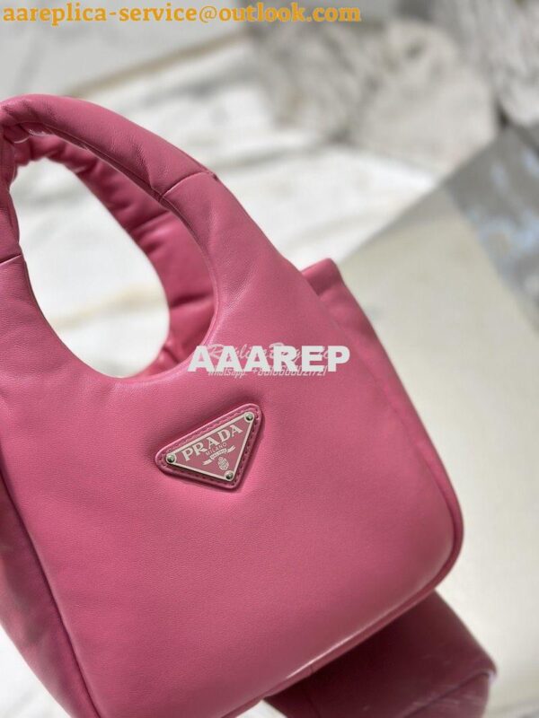 Replica Prada Small Padded Soft Nappa-Leather bag 1BA359 Pink 7