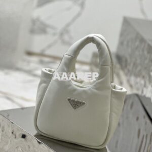 Replica Prada Small Padded Soft Nappa-Leather bag 1BA359 White 2