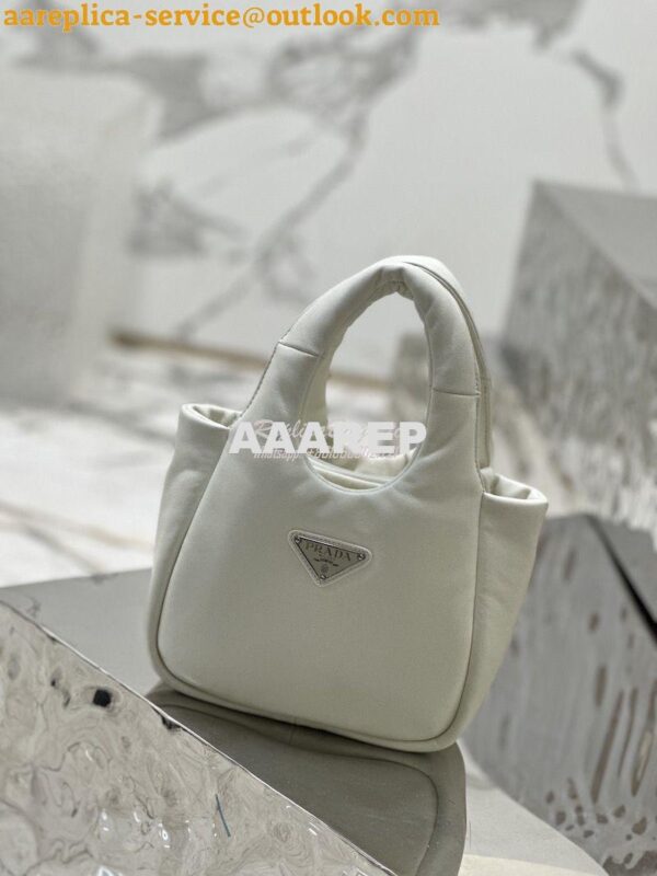 Replica Prada Small Padded Soft Nappa-Leather bag 1BA359 White 4