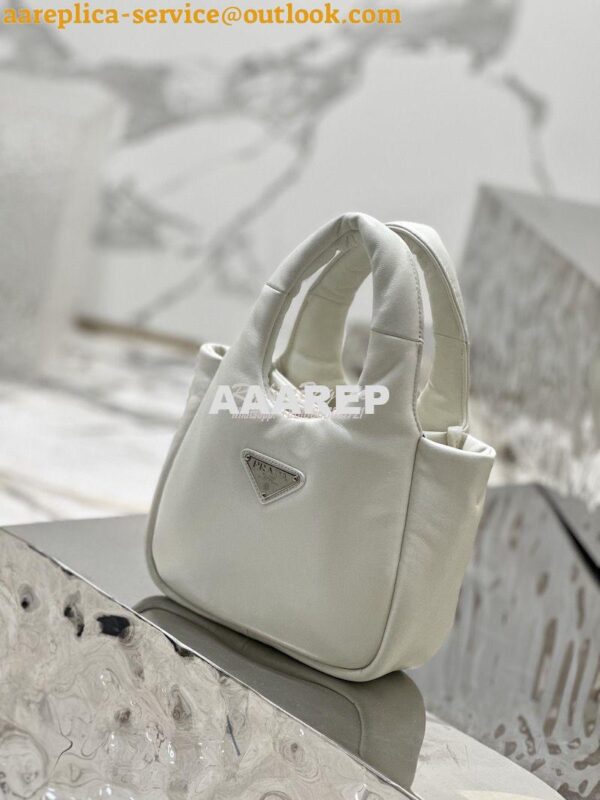 Replica Prada Small Padded Soft Nappa-Leather bag 1BA359 White 5