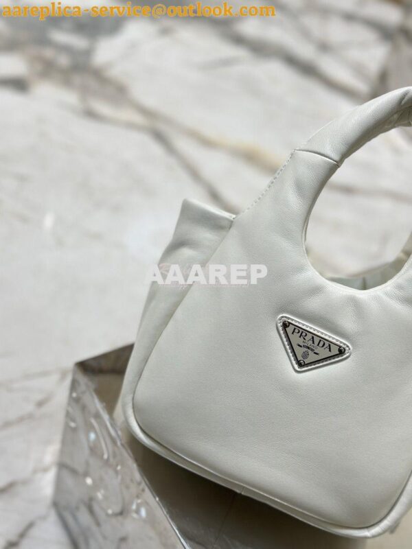 Replica Prada Small Padded Soft Nappa-Leather bag 1BA359 White 7