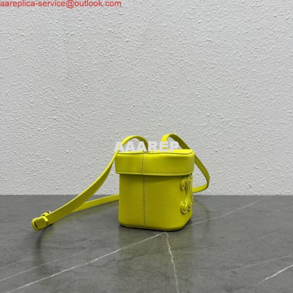 Replica Celine 199263 SMALL BOX cuir triomphe in Smooth Calfskin Yellow 2