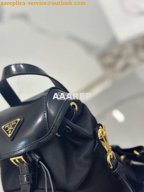 Replica Prada Small Re-Nylon and brushed leather backpack 1BZ075 9