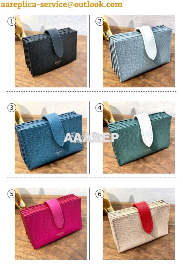 Replica Celine Accordeon Card Holder In Grained Calfskin 10B693 3