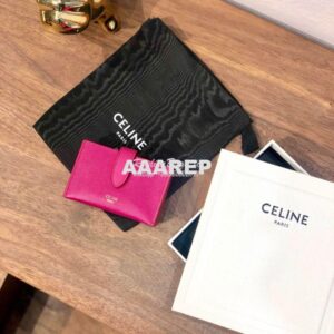 Replica Celine Accordeon Card Holder In Grained Calfskin 10B693 2