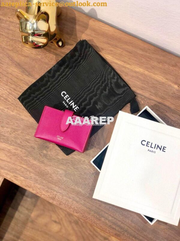 Replica Celine Accordeon Card Holder In Grained Calfskin 10B693 4