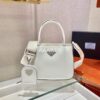 Replica Prada Brushed leather handbag 1BA320 Black