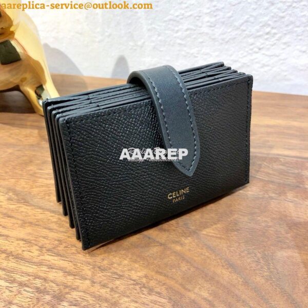 Replica Celine Accordeon Card Holder In Grained Calfskin 10B693 24