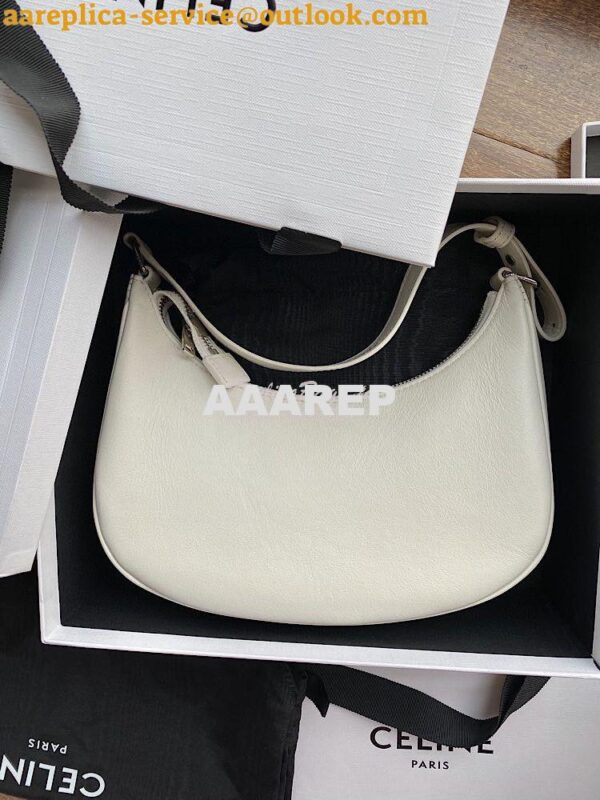 Replica Celine Ava Bag in Smooth Calfskin with Logo Print 193953 White 5