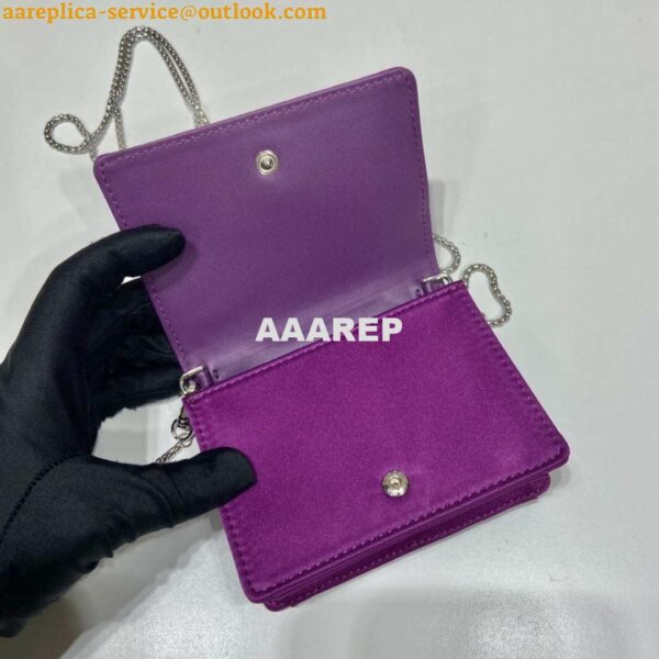 Replica Prada Cardholder with shoulder strap and sequins 1MR024 Purple 8