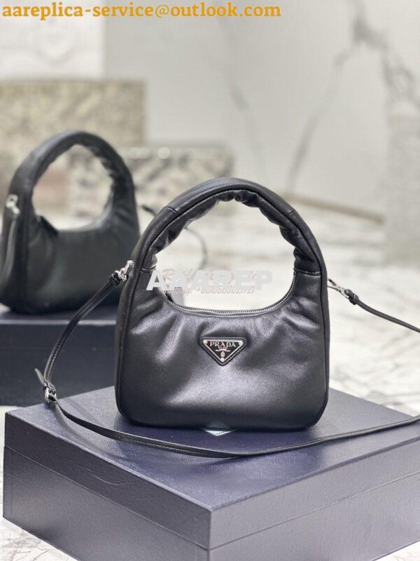 Replica Prada Soft Padded Nappa-leather mini bag 1BA384 Black 3