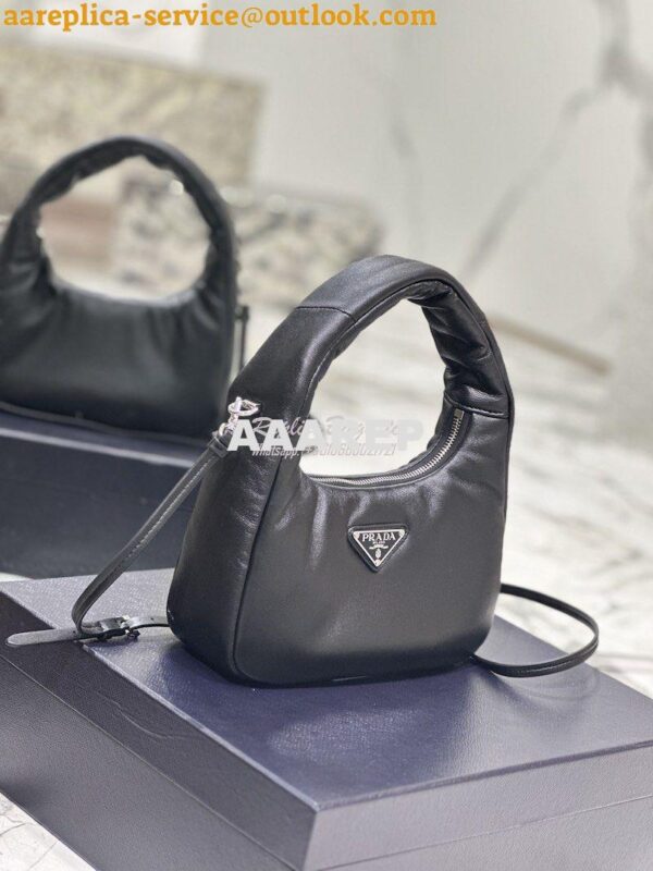 Replica Prada Soft Padded Nappa-leather mini bag 1BA384 Black 5