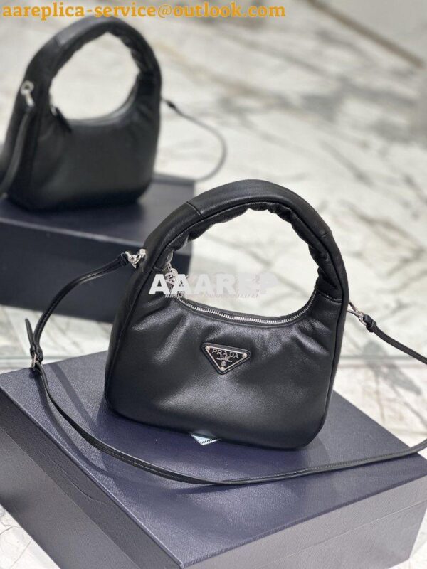 Replica Prada Soft Padded Nappa-leather mini bag 1BA384 Black 6