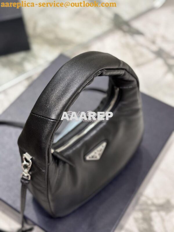 Replica Prada Soft Padded Nappa-leather mini bag 1BA384 Black 8