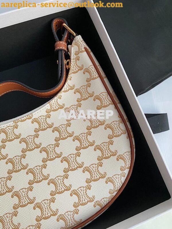 Replica Celine Ava Bag In Triomphe Canvas 193952 White 7