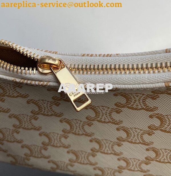 Replica Celine Ava Bag In Triomphe Canvas 193952 White 9