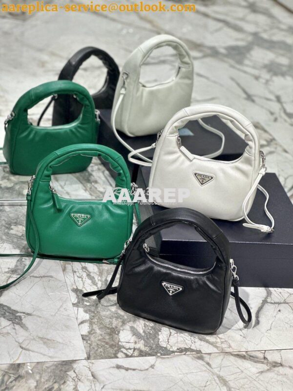 Replica Prada Soft Padded Nappa-leather mini bag 1BA384 Green 3