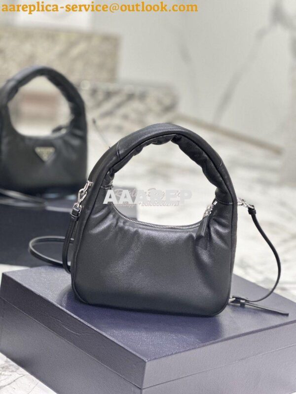 Replica Prada Soft Padded Nappa-leather mini bag 1BA384 Black 14