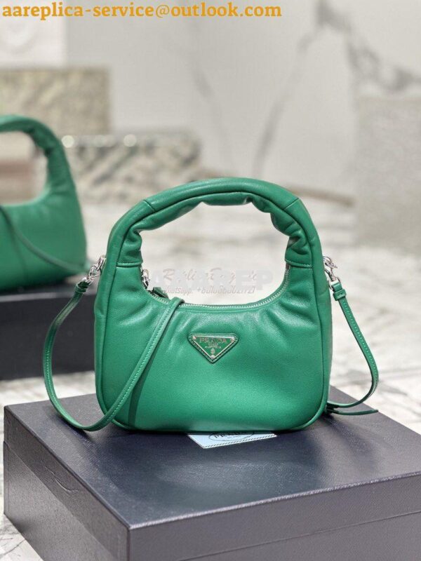 Replica Prada Soft Padded Nappa-leather mini bag 1BA384 Green 4