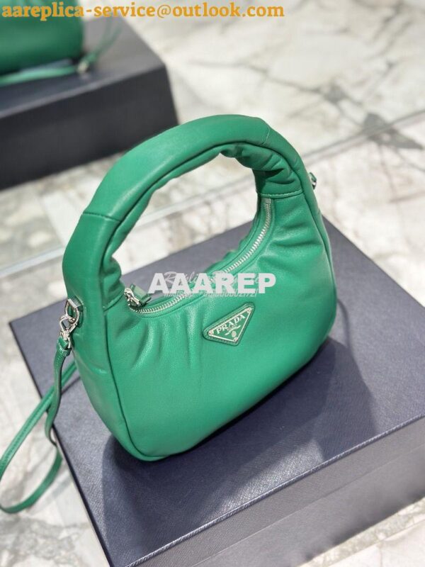 Replica Prada Soft Padded Nappa-leather mini bag 1BA384 Green 5