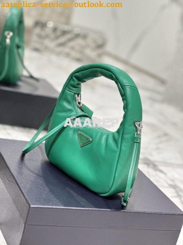 Replica Prada Soft Padded Nappa-leather mini bag 1BA384 Green 6