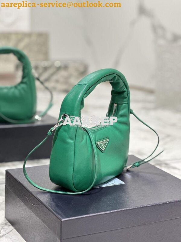 Replica Prada Soft Padded Nappa-leather mini bag 1BA384 Green 7