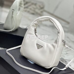 Replica Prada Soft Padded Nappa-leather mini bag 1BA384 White 2