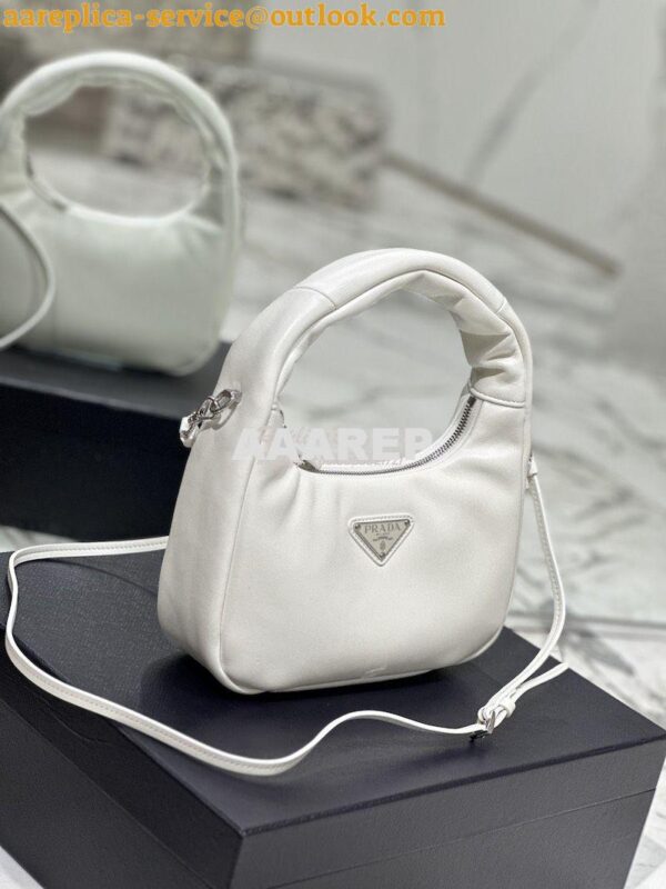 Replica Prada Soft Padded Nappa-leather mini bag 1BA384 White 5