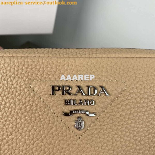 Replica Prada Leather bag with shoulder strap 1BH082 Apricot 5