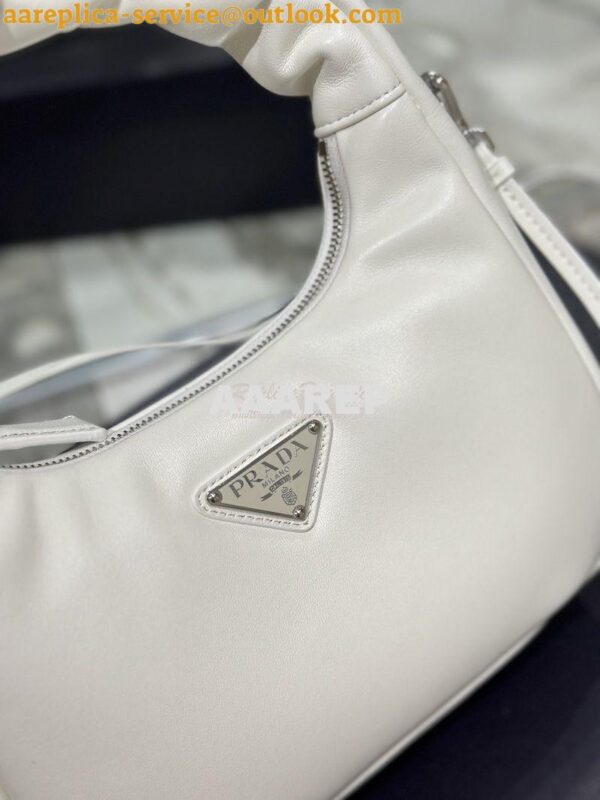 Replica Prada Soft Padded Nappa-leather mini bag 1BA384 White 6