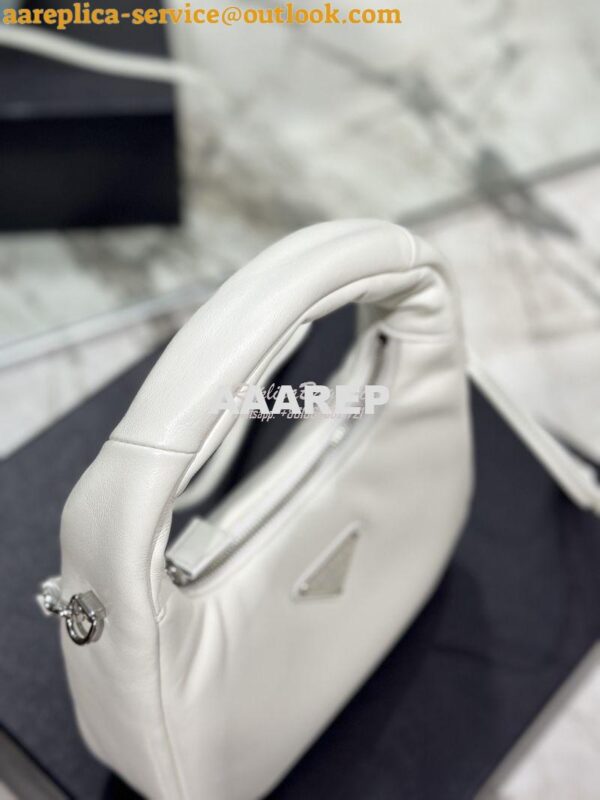 Replica Prada Soft Padded Nappa-leather mini bag 1BA384 White 7