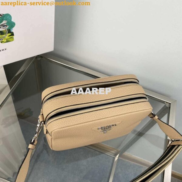 Replica Prada Leather bag with shoulder strap 1BH082 Apricot 9