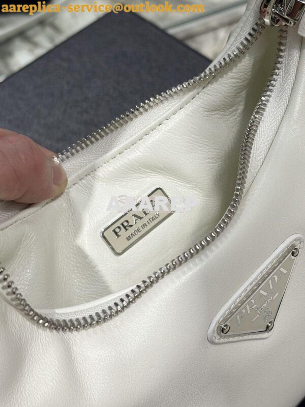 Replica Prada Soft Padded Nappa-leather mini bag 1BA384 White 10