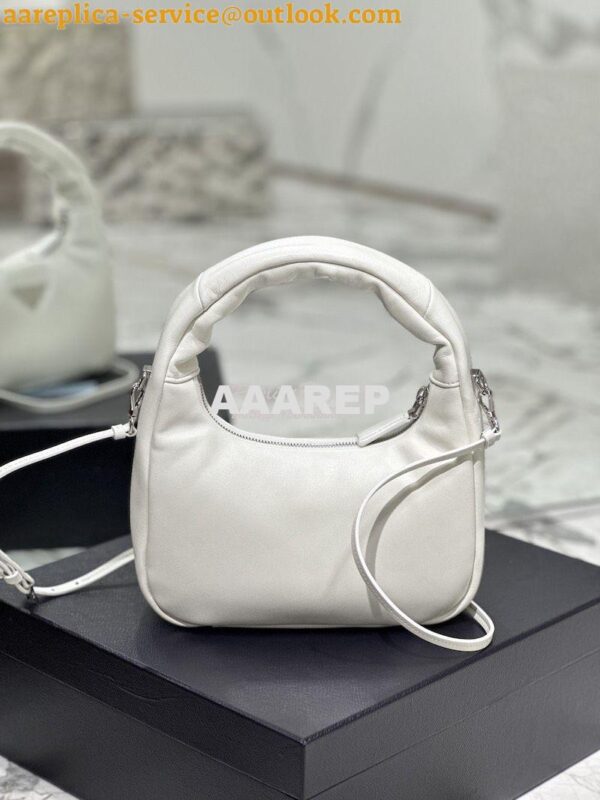 Replica Prada Soft Padded Nappa-leather mini bag 1BA384 White 12