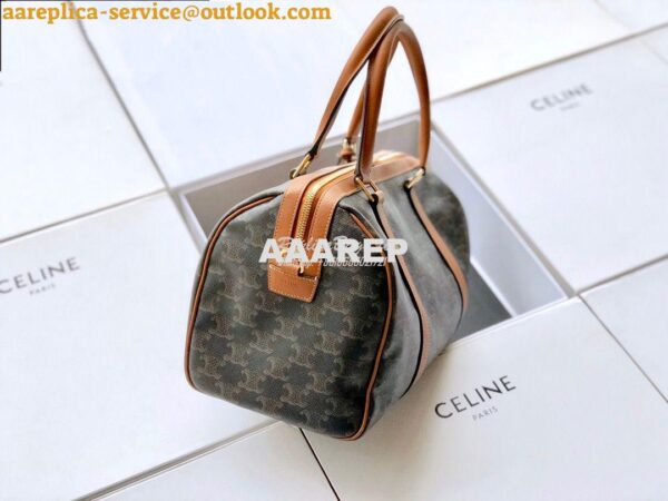 Replica Celine Boston Bag In Triomphe Canvas 190372 6