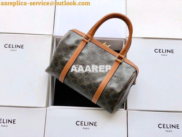 Replica Celine Boston Bag In Triomphe Canvas 190372 7