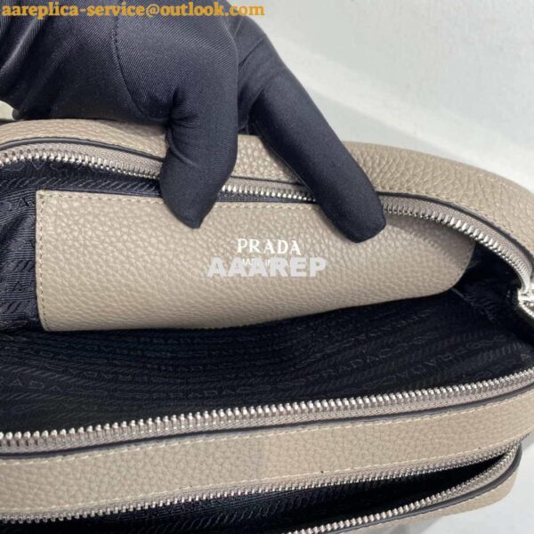 Replica Prada Leather bag with shoulder strap 1BH082 Dark Gray 10